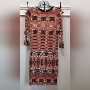 KAREN KANE 3/4 SLEEVE MEDITERRANEAN SHEATH DRESS